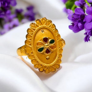 Aanandita Golden Meena Beautiful Ring