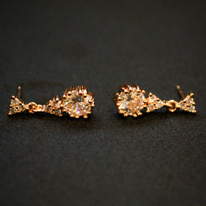 Aanandita Rose Gold Glossy Diamond Earrings