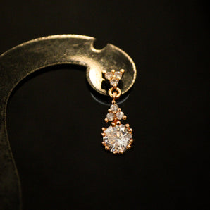 Aanandita Rose Gold Glossy Diamond Earrings