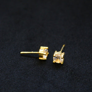 Aanandita AD Beautiful Shape Golden Stud Earrings