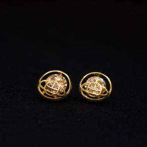 Aanandita AD Gold Cover Stud Earrings