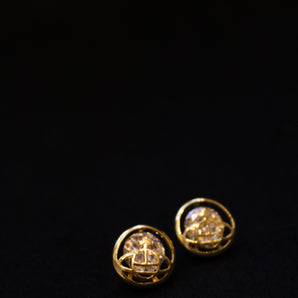 Aanandita AD Gold Cover Stud Earrings