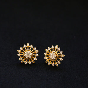 Aanandita Golden Blooming Flower Stud Earrings