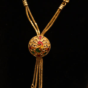 Aanandita Traditional Black Beads Gold Peacock Designer Mangalsutra