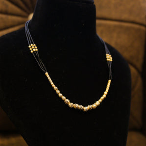 Aanandita Golden Black Beads Golden Ball Layer Mangalsutra