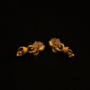 Aanandita AD Golden Double Earrings