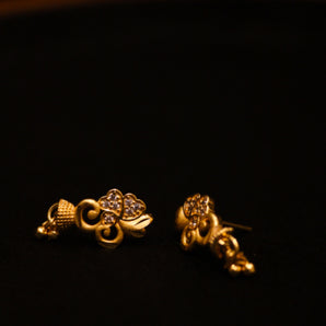 Aanandita AD Golden Double Earrings