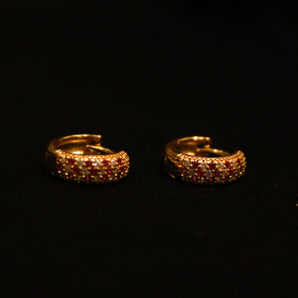 Aanandita Golden Beautiful AD Meena Hoop Earrings