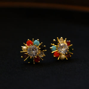 Aanandita Golden Eight Ratna Earring