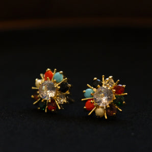 Aanandita Golden Eight Ratna Earring