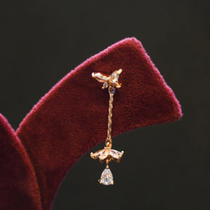 Aanandita Golden Butterfly Long Earring