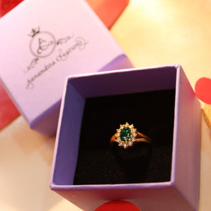 Aanandita Green stone Golden Ring