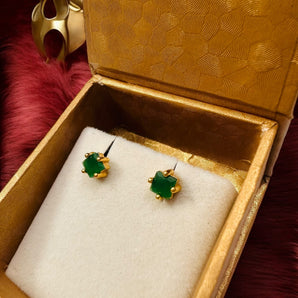 Aanandita Gold Green stone Earring