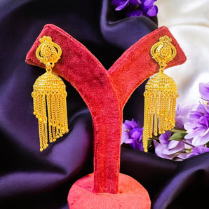 Aanandita Beautiful Gold Look jhumka