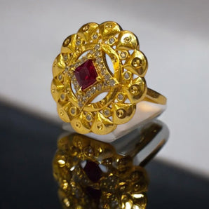 Aanandita designer Ruby diamond Jodha ring