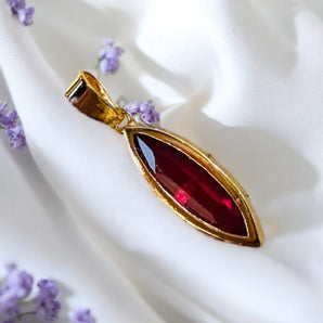 Aanandita Golden High Quality Ruby Pendent Chain