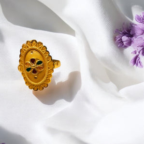 Aanandita Golden Meena Beautiful Ring