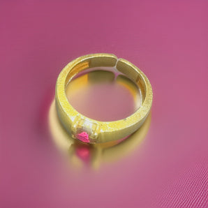 Aanandita Golden Ruby Adjustable Ring