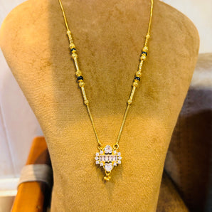 Aanandita Golden lotus diamond  mangalsutra