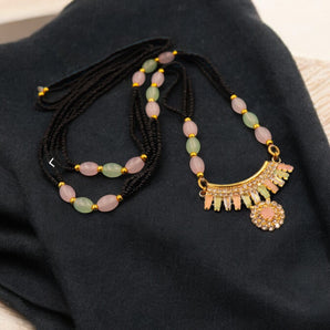 Aanandita pink beads Mangalsutra