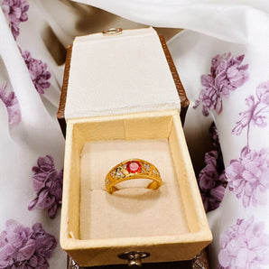 Aanandita High Quality Golden Diamond Challa  Ring