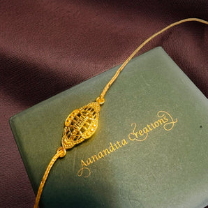 Aanandita Gold Plated Designer Rakhi