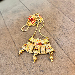 Aanandita Golden Designer matarmala chain pendent