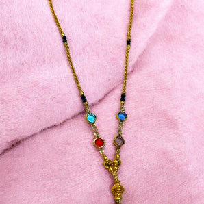 Aanandita short navratan beads mangalsutra