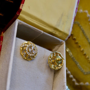 Real Gold Look Diamond stud