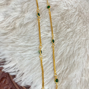 Aanandita Golden green stones Chain