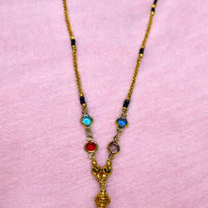 Aanandita short navratan beads mangalsutra