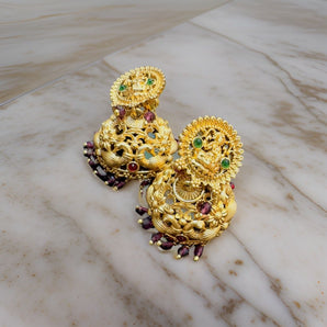 Aanandita Golden New Temple like Jhumka