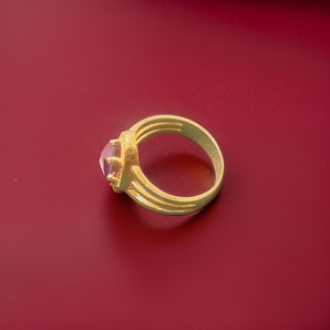 Aanandita Golden New Design Ruby Ring