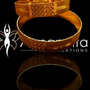 Aanandita Golden Broad Primium Bangle