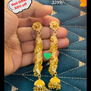 Gold look ribbon earring