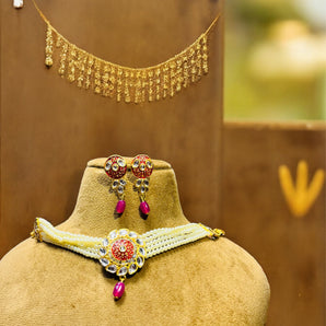 Aanandita Golden Partywear Necklace