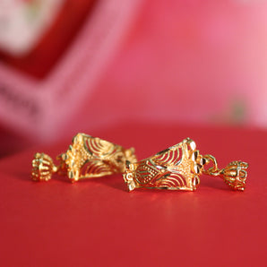 Aanandita Golden Waterproof Jhumki Earring