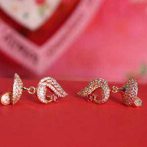 Aanandita Golden Beautiful Designer Earring With AD