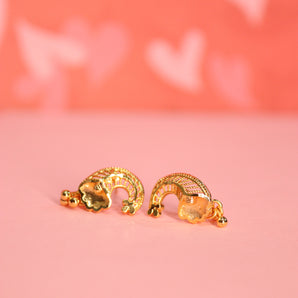 Aanandita Golden Delightful Creative Shape Earring