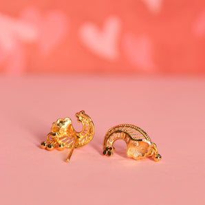 Aanandita Golden Delightful Creative Shape Earring