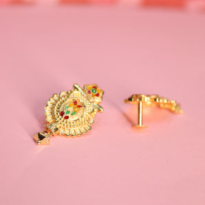 Aanandita Golden Imperial Heart Touching Earring