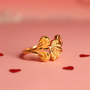 Aanandita Golden Lotus Flower Ring