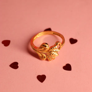 Aanandita Golden Lotus Flower Ring