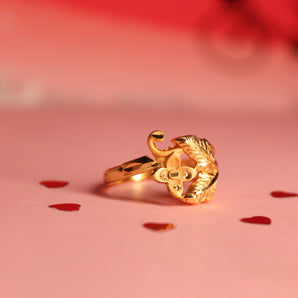 Aanandita Golden Small Flower Ring