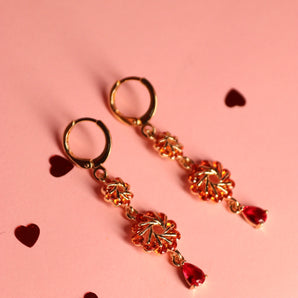 Aanandita Gold Plated Earring With Ruby