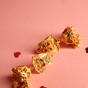 Aanandita Golden Meena Jhumki Earring