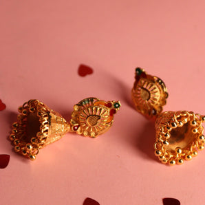 Aanandita Golden Teardrop Mina Jhumki