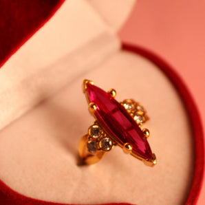 Aanandita Golden Royal Pink Ruby Ring