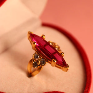 Aanandita Golden Royal Pink Ruby Ring