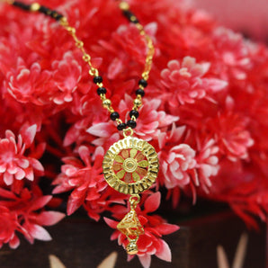 Aanandita Golden Flower Chakra Bell Mangalsutra